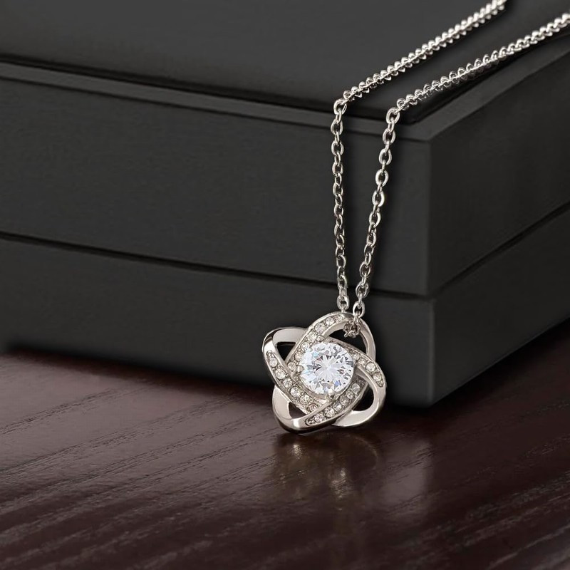 Women's Love Knot Interlocking Pendant Necklace, Gift for Granddaughter